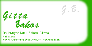 gitta bakos business card